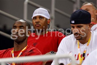 Hráči USA Anthony,Kidd a Bryant